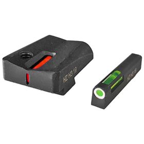 HIVIZ LiteWave H3 Tritium Express Handgun Sight Green/Orange Litepipes White Front Ring Glock20/21