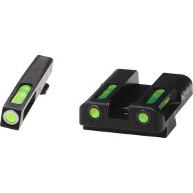 HIVIZ LiteWave H3 Handgun Sight Glock 9mm/40S&W Green Litepipes White Front Ring