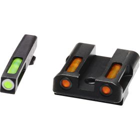 HIVIZ LiteWave H3 Handgun Sight Glock 9mm Green/Orange Litepipes White Front Ring