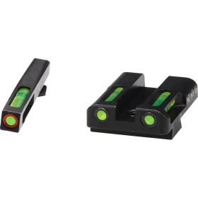 HIVIZ LiteWave H3 Handgun Sight Glock 9mm/40S&W Green Litepipes Orange Front Ring