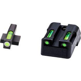 HIVIZ LiteWave H3 Handgun Sight 1911 Fix Rear Green Litepipes White Front Ring