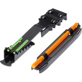 HIVIZ Narrow Magnetic Shotgun Front/Rear Sight Shotgun Rib 7/32 to 21/64 Green Orange Litepipes