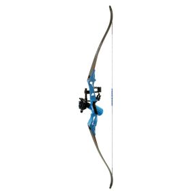 Fin Finder Bank Runner Bowfishing Recurve Package with Winch Pro Bowfishing Reel Blue 35 lbs. RH