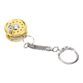 Aluminum Alloy Mini Fishing Reel Keychain Pendant Decorative Portable Fly Reel Key Ring