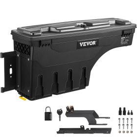 VEVOR Truck Bed Storage Box, Lockable Lid, Waterproof ABS Wheel Well Tool Box 6.6 Gal/20 L with Password Padlock, Compatible with Super Duty 2017-2021