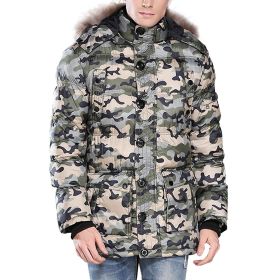 Men's Removable Hood Camouflage Padded Coat Jacket (Color: colorful, size: M)