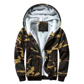 Men Fleece Hoodies Velvet Thick Hooded Sweatshirts Camouflage Warm Jacket Plus Size (Color: 1, size: XL)