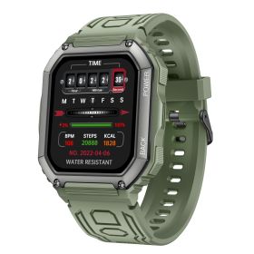 KR06 Sanfang smart watch Bluetooth call Heart rate Blood pressure Blood oxygen monitoring Outdoor exercise step counting (colour: Military green)