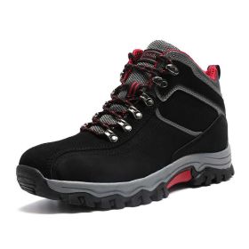 Waterproof Hiking Boots Men Autumn Winter Non-slip Lightweight Breathable Hiking Shoe Outdoor Trekking Hiking Shoes Hunting Shoe (Color: B2024-R, size: 46)