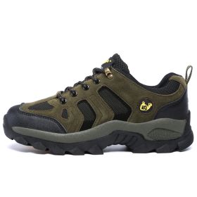 Waterproof Mens Hiking Sneakers Mountain Climbing Shoes Men Outdoor Trekking Sport Shoes Men Non-Slip Hunting Trekking Boots (Color: Army Green, size: 43)