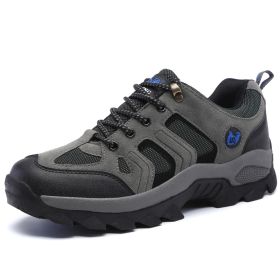 Waterproof Mens Hiking Sneakers Mountain Climbing Shoes Men Outdoor Trekking Sport Shoes Men Non-Slip Hunting Trekking Boots (Color: Gray, size: 41)