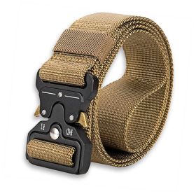 Hunting & Camping Heavy Duty Security Utility Nylon Belt (Color: Khaki, Type: Belt)