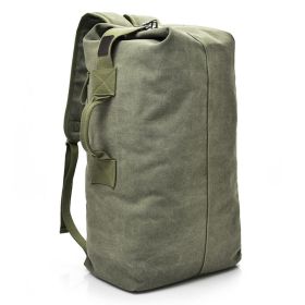 Men's Canvas Backpack Rucksack Hiking Travel Duffle Bag Military Handbag Satchel (Capacity: 25L, Color: Army Green)