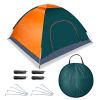 4 Persons Camping Waterproof Tent Pop Up Tent Instant Setup Tent w/2 Mosquito Net Doors Carrying Bag Folding 4 Seasons