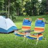 2 Pieces Folding Backpack Beach Chair with Pillow